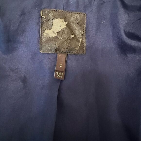 Joie Lamb Leather Navy Morton Jacket - Picture 6 of 6